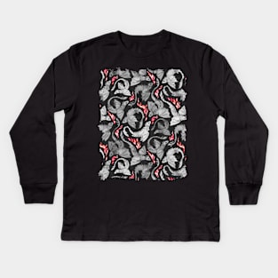 Dragon fire dark grey Kids Long Sleeve T-Shirt